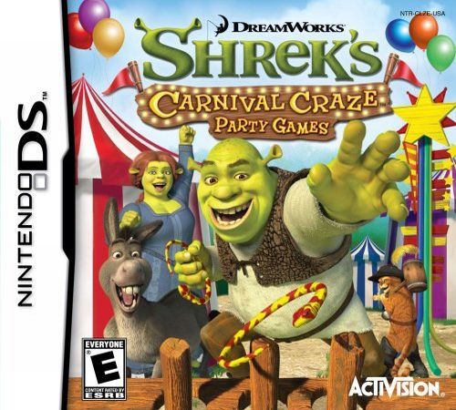 Shrek's Carnival Craze box art for Nintendo DS